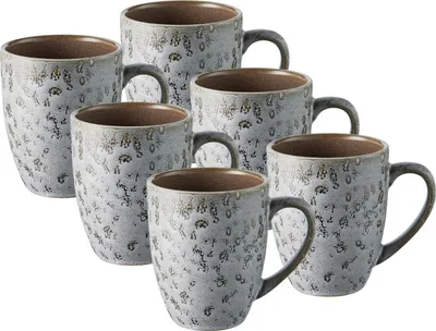 Produktbild von Bitz Becher mit Henkel matt grey / shiny grey 0,3l Set6