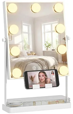 Obrázek produktu pro Kosmetické zrcátko, LED osvětlení, dotykové ovládání, BÍLÉ