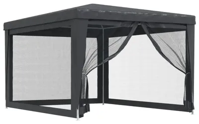 Produktbild von vidaXL Partyzelt mit 4 Mesh-Seitenwänden Anthrazit 3x4 m HDPE