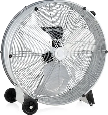 Image de COSTWAY Ventilateur de sol 180W Ventilateur sur pied 65cm, Ventilateur à tambour Machine à vent Puissante avec 3 vitesses & roulettes Argent