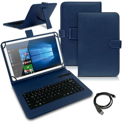 Produktbild von Tablet Hülle Samsung Galaxy Tab A8 Tasche Keyboard Schutzhülle Case BluetoothFarben:Blau