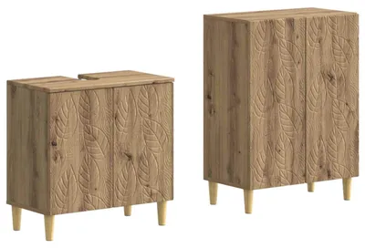 Immagine prodotto di Set di due mobili da bagno in legno effetto "Artisan Eiche" (quercia artigianale), modello DELFT