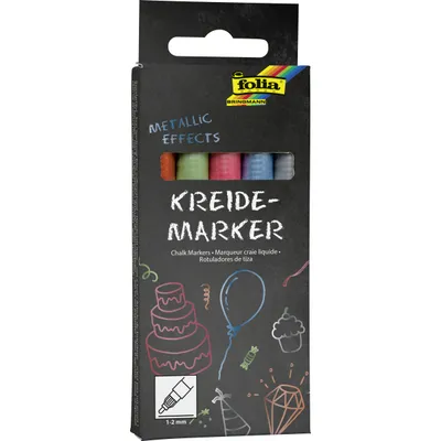 Produktbild von folia Kreidemarker "Metallic Effects" 5er Set