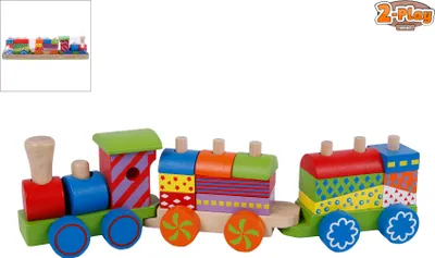 Immagine prodotto di Kids 2Play Holzzug mit Wagons, Holzspielzeug + Bauklätzen, Spielzeug für Kinder