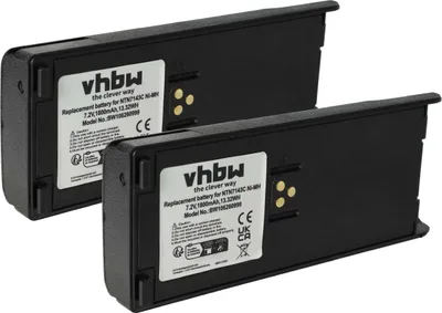 Produktbild von vhbw 2x Akku kompatibel mit Motorola MTS2013, PTX1200, MTZ2000, MTX9000, MTX8000 Funkgerät, Walkie Talkie (1800 mAh, 7,5 V, NiMH) + Gürtelclip