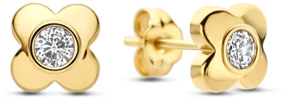 Produktbild von New Bling 9NBG-1035 – Oorknopjes – 14K Goud – Klaver met Zirkonia – 5,5 mm