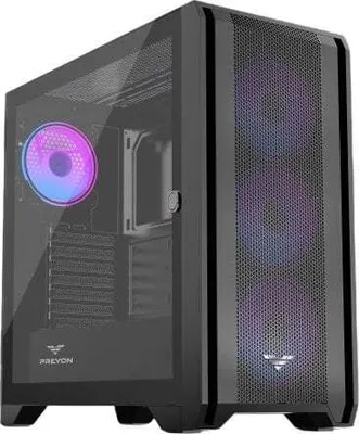 Produktbild von PREYON Nest Windy+-Gehäuse Mainboard-Kompatibilität und reichlich Platz für Komponenten, Gehärtetes Glaspanel, USB-C-Anschluss