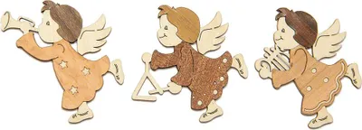 Productafbeelding van Kerstornament, engeltje (set van 6 - 7 cm) van Drechslerei Kuhnert