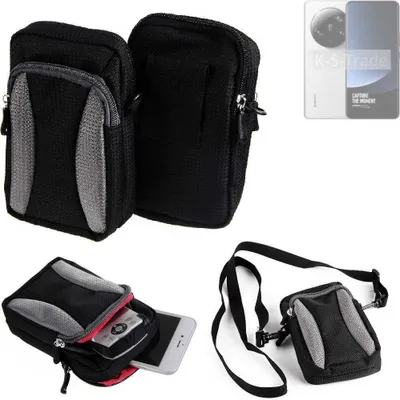 Produktbild von K-S-Trade Holster Schutz Hülle kompatibel mit Xiaomi 13 Ultra Handy Hülle Gürteltasche Umhängetasche mit Zusatzfach schwarz
