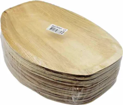 Produktbild von 25 Stück Servierplatte aus Palmblatt, mittel, 34,5x23,5x2,5cm