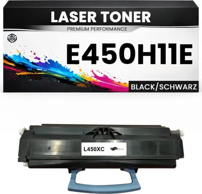 Produktbild von 2 x Toner E450H11E für Lexmark Schwarz E450H11E Premium Alternative hohe Reichweite für Lexmark E450DN
