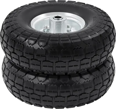 Produktbild von Yaheetech 2x PolyurethanRad Vollreifen Sackkarrenrad, ØxB 255 x 80 mm, 4.10/3.50-4, 16 mm Achse Reifen, pannensicher verschleiß, Bollerwagen Ersatzrad Schubkarrenreifen