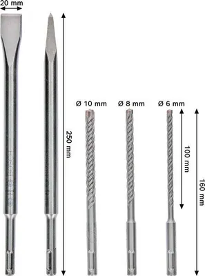 Produktbild von PRO SDS plus-4C Meißel- und Bohrersatz, 5-tlg