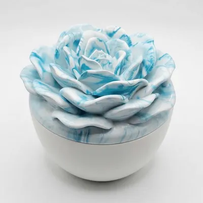 Image de Bougie Marbre Fleur - Élégance Parfumée en Pot KP39849