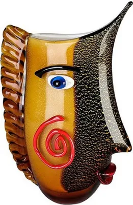 Produktbild von Casa Padrino Designer Glasvase Mehrfarbig 21 x 10 x H. 31 cm - Dekovase - Blumenvase Vase