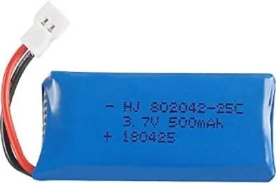Obrázok produktu pre LiPo 3,7 V 500 mAh batéria pre RC drony a kvadrokoptéry | Kompatibilné s HUBSAN X4 H107L H107C H107D, V252, JXD 385 | Modrá | Rozmery 42x20x8 mm