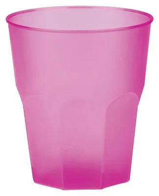 Produktbild von 20 Mehrweg Becher pink rosa Plastikbecher 250ml Wiederverwendbar Frost bunt