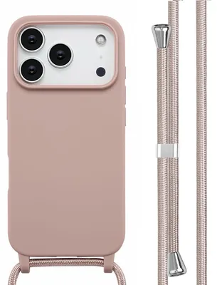 Productafbeelding van imoshion Siliconen hoesje met koord voor de Apple iPhone 17 Pro - Sand Pink