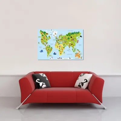 Immagine prodotto di Mappa del mondo per bambini - Poster - Mappa del mondo per bambini + 1 poster in formato 61x91,5 cm