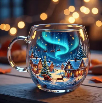 Produktbild von Weihnachtstasse 300ml Süße Weihnachten Gläser mit Griff Weihnachtsgeschenke für Frauen und Männer Christmas Painted Mugs mit Schneeflocken
