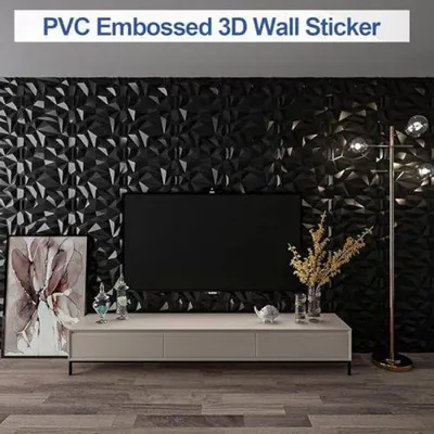 Produktbild von PolkaHome® 3D-Wandpaneele mit Steinoptik, 30 x 30 cm, Küchenrückwand, Tapete, Wandaufkleber, Innenwanddekoration, Möbel