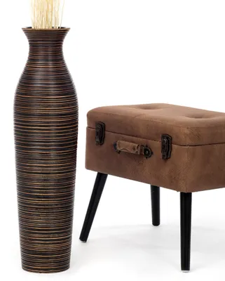 Produktbild von Leewadee Hohe Bodenvase 65 cm aus Mangoholz in braun