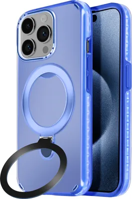 Produktbild von Avizar, MagSafe Hülle für Apple iPhone 15 Pro Max Stoßfest mit Klappständer, Blau