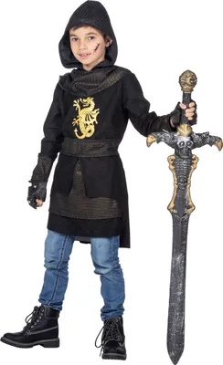 Produktbild von Kostüm Ritter schwarz gold, Groesse:128