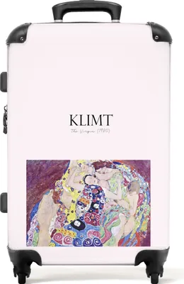 Produktbild von NoBoringSuitcases.com® Großer Koffer - Kunst - Moderne - Klimt - Alte Meister - Rosa - Kombinationsschloss TSA - Hartschalen Trolley 4 Rollen - 72 liter - Reisekoffer - 66 cmKoffer Mittelgroß 67x43x25 cm, 72L,