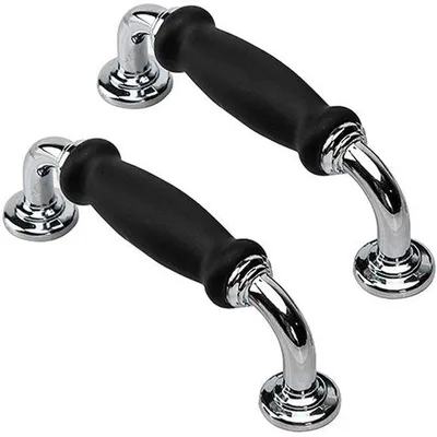 Productafbeelding van Vintage handgrepen in zwart - 2 stuks - Antieke deurklinken - Zinklegering - Afstand tussen de gaten: 96 mm - Geschikt voor keuken/badkamer/slaapkamer