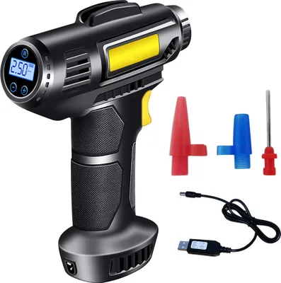 Produktbild von 4000mAh Reifenfueller Elektrische Handheld Akku-Fahrradpumpe Tragbarer wiederaufladbarer Luftkompressor mit Digitalanzeige fuer Auto-Fahrrad-Motorrad-Baelle und Schlauchboote