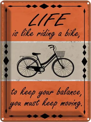 Produktbild von vianmo Blechschild 40x30 cm Life is like riding a bike Spruch Zitat