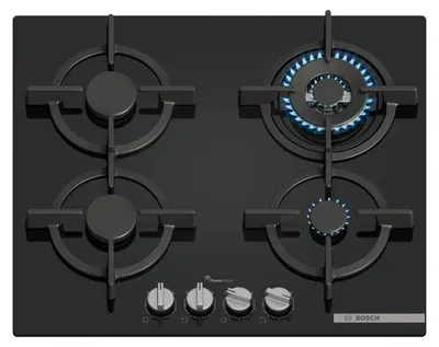 Immagine prodotto di Bosch Serie 6 PPH6A6I10, Nero, da incasso, 60 cm, Gas, Vetro temperato, 4 zone/zone