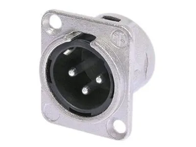 Image de Neutrik - Connecteur de montage XLR, mâle 3 broches, plaqué argent, nickel, taille D