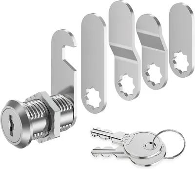 Productafbeelding van Brievenbusslot, 25 mm, met 5 verschillende sluitplaten, 2 sleutels, zinklegering, geschikt voor meubels