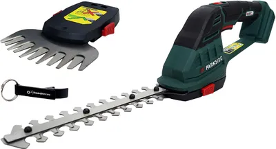 Zdjęcie produktu dla Akumulatorowe nożyce do krzewów i trawy PARKSIDE® 20V 2w1 PAGS 20 w zestawie HEADNMORE® + brelok HEADNMORE® (bez akumulatora)