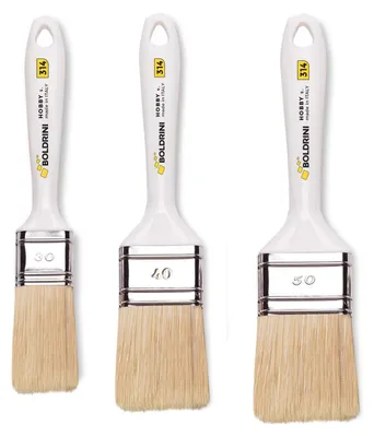 Immagine prodotto di Set di 3 pennelli per vernice con manico in plastica, adatti per pareti, legno e metallo. Set da 3-4-5 cm