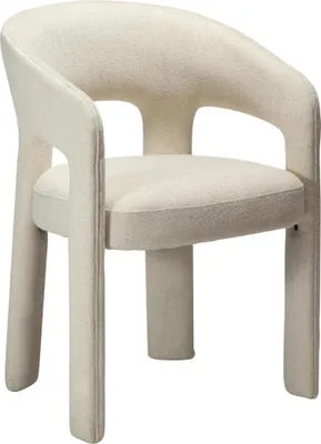 Produktbild von (2er Set) Splendor Dan-Form Esszimmerstuhl mit Armlehnen Bouclé beige.
