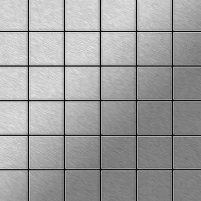 Produktbild von Mosaik Fliese massiv Metall Edelstahl gebürstet 1,6mm stark Cinquanta-S-S-B
