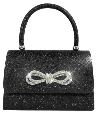Immagine prodotto di RPAEOY Pochette elegante con fiocco, borsa scintillante, pochette da sera, ideale per la sposa