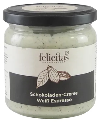 Produktbild von Weiß-Espresso Schokoladen-Creme von der Confiserie Felicitas (400 g)