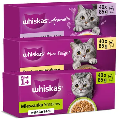 Produktbild von Whiskas Adult 120x85g Nassfutter für Katzen, Geschmacksmischung in Gelee