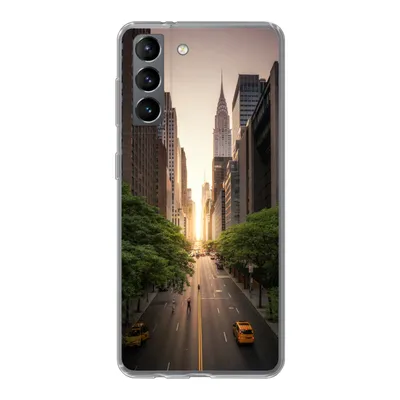 Produktbild von MuchoWow® Handyhülle Schutzhülle Hülle für Samsung Galaxy S21 New Yorker Straße am Morgen Silikon Softcase Handy Hülle - Softcase