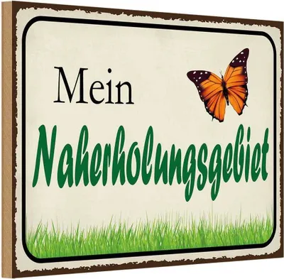 Produktbild von vianmo Holzschild 12x18 cm mein Naherholungsgebiet Garten Geschenk