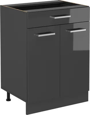 Produktbild von Küchenunterschrank Vicco R-Line Anthrazit Hochglanz 60 cm mit Schublade, ohne Arbeitsplatte, Model 53723
