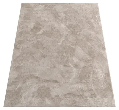 Produktbild von Teppich Wohnzimmer Kunstfell Shaggy Hochflor Waschbar In Waschmaschine Soft Uni Beige Grösse 60x90 cm