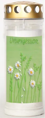 Produktbild von Grabkerze Wochenbrenner mit Deckel und Motiv Auswahl, 7 Tage Brenndauer, Unvergessen 6 Stück