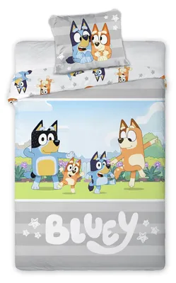 Produktbild von Kinderbettwäsche 100x135 cm + 40x60 cm Bluey Bingo grau 100x135 cm + 40x60 cm - Bluey