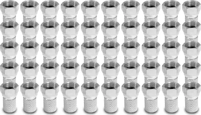 Produktbild von 50x ARLI F-Stecker 7 – 7,4 mm – Koaxialstecker mit breiter Mutter & Dichtring für SAT TV LNB Multischalter