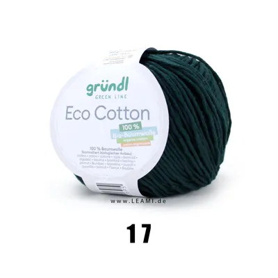 Produktbild von Gründl Eco Baumwolle (50g/105m) 100% Baumwolle 17 dunkelgrün